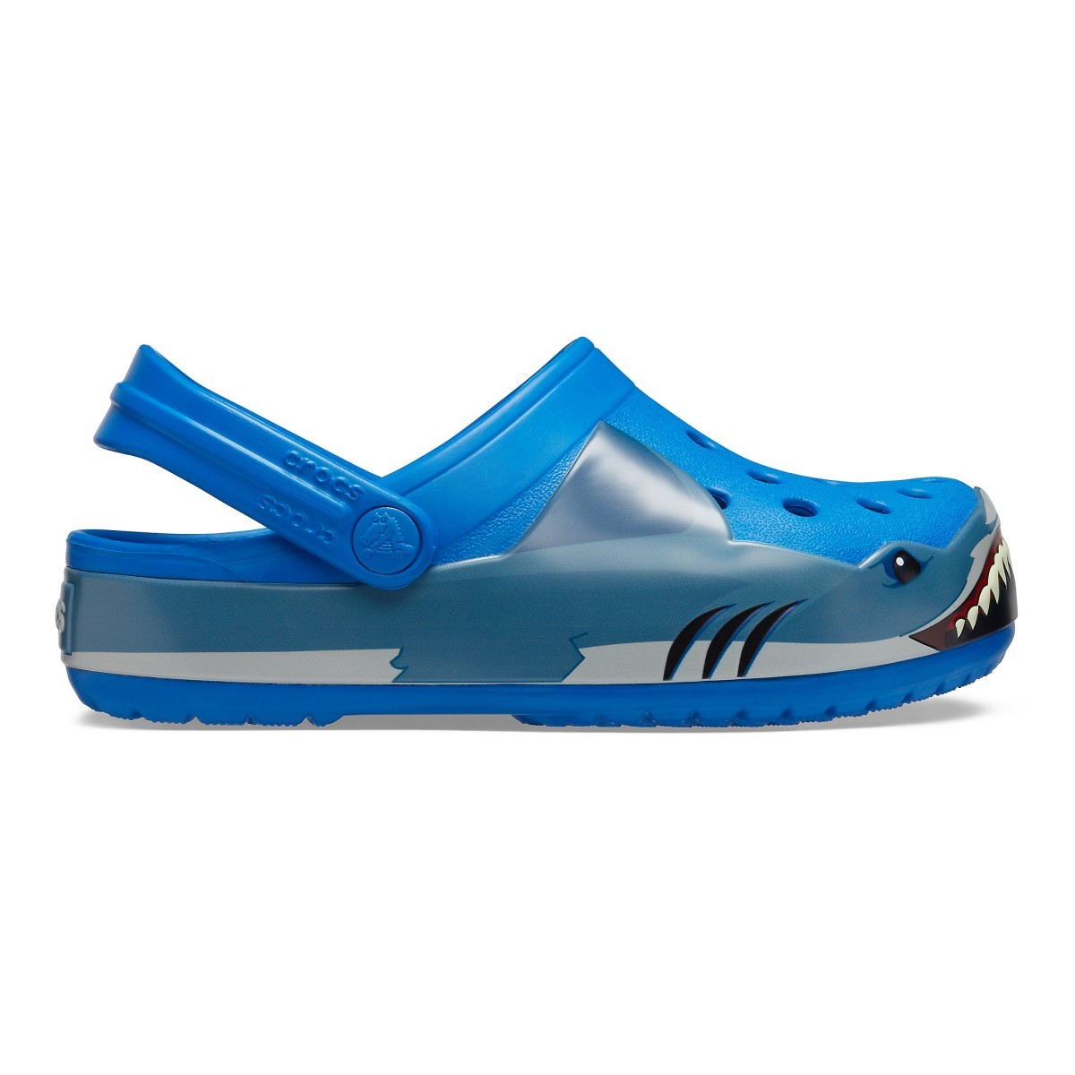 Saboți Crocs Fun Lab Shark Band Clog Albastru - Bright Cobalt - imagine 5